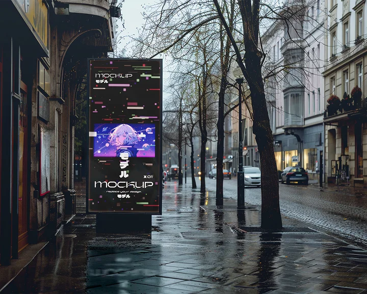 Marketing exterior en mupis Bilbao congestión alta de personas